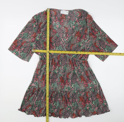 ASOS DESIGN Women's Multicoloured Floral Fit & Flare Dress Size 10