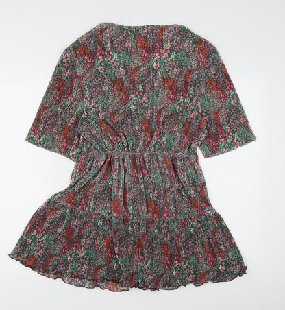 ASOS DESIGN Women's Multicoloured Floral Fit & Flare Dress Size 10