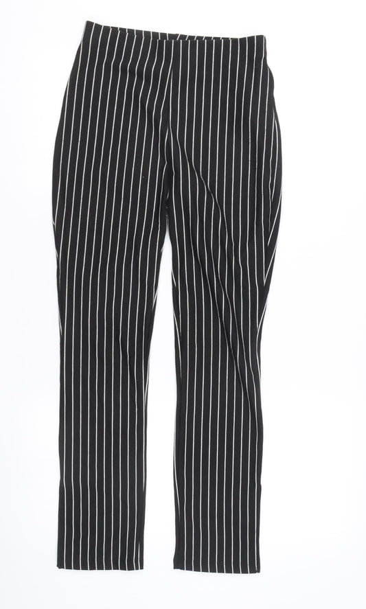 Womens UK Size M Zara Slim Fit Business Casual Black Trousers