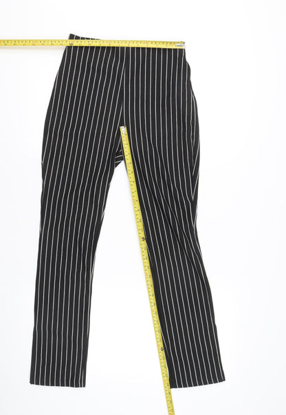 Womens UK Size M Zara Slim Fit Business Casual Black Trousers