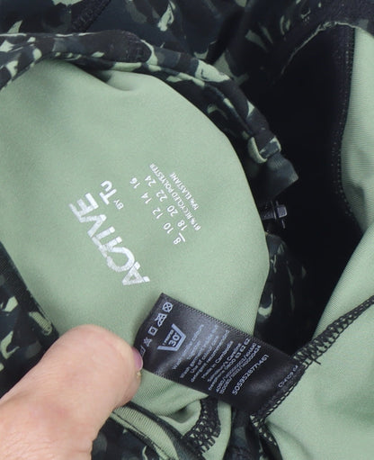 TU Women’s Green Animal Print Lightweight Softshell Jacket Size 16