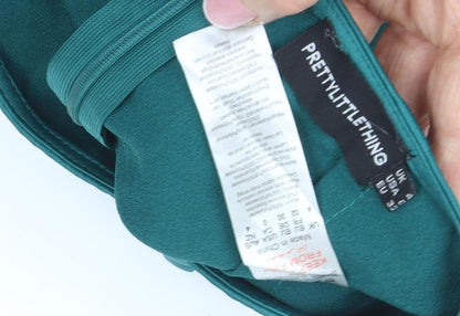 PrettyLittleThing Women’s Green Size 8 High Rise Lace Pencil Skirt