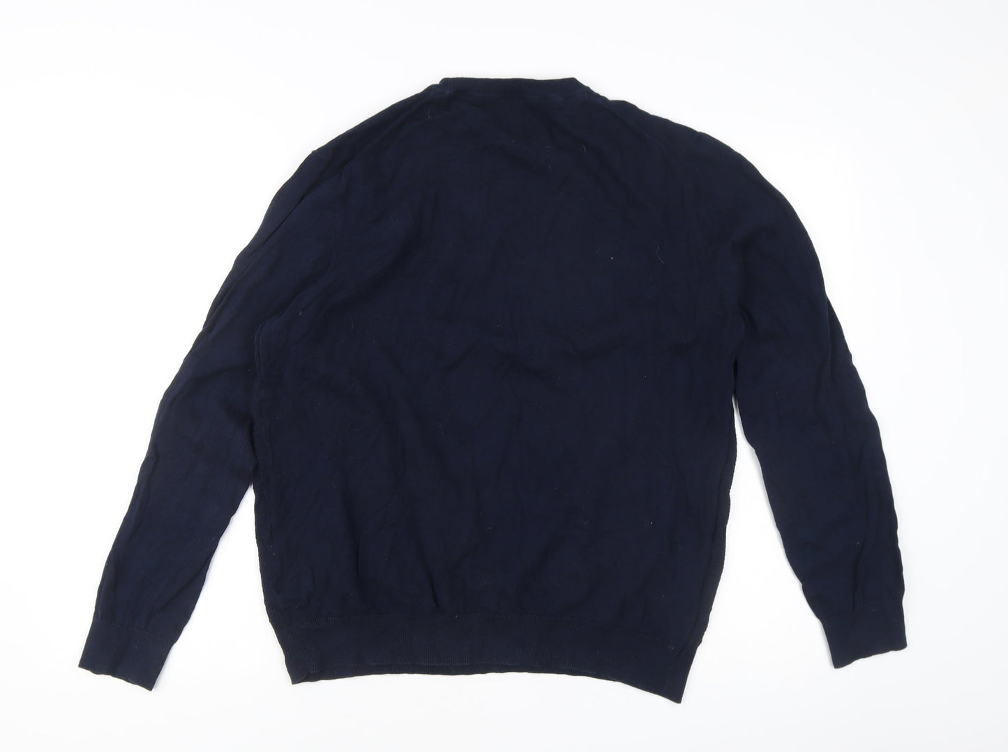 Burton Menswear Men’s Blue XL Cotton Crew Neck Pullover Jumper