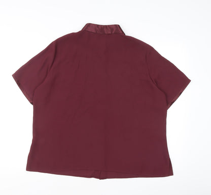 Womens UK Size 18 Marks and Spencer Purple Basic Button-Up