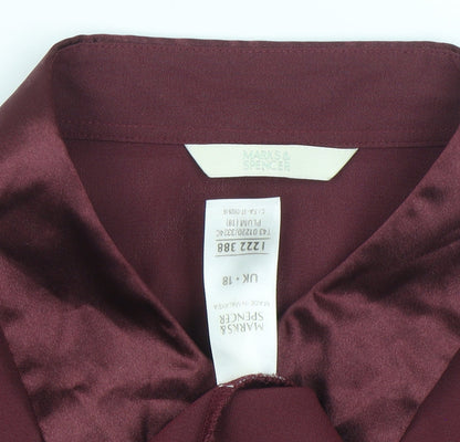 Womens UK Size 18 Marks and Spencer Purple Basic Button-Up