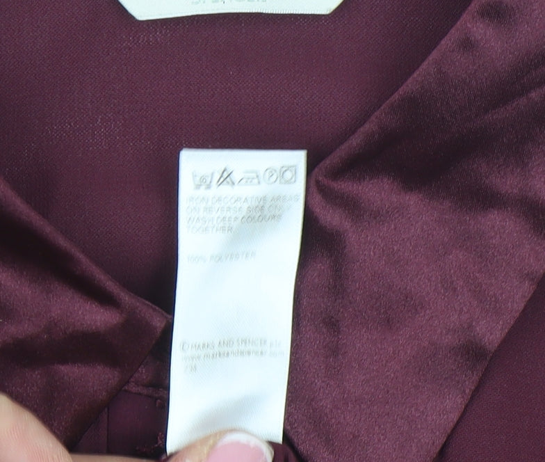 Womens UK Size 18 Marks and Spencer Purple Basic Button-Up