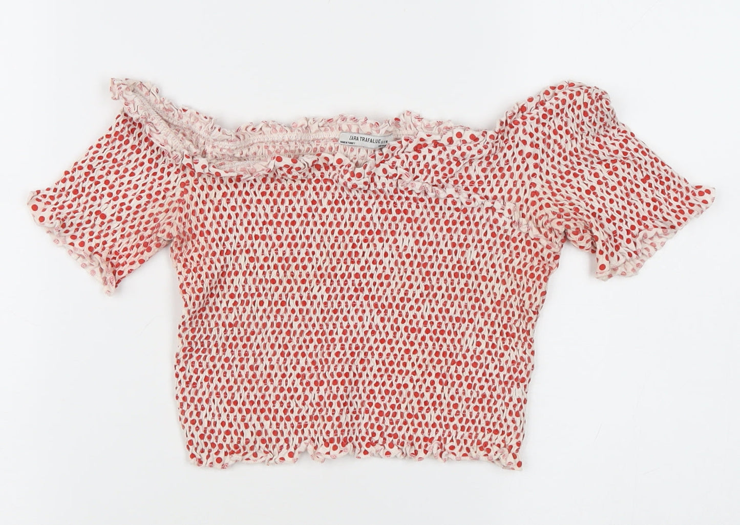 Zara Trafaluc Women’s Multicoloured Polka Dot Cropped Blouse S