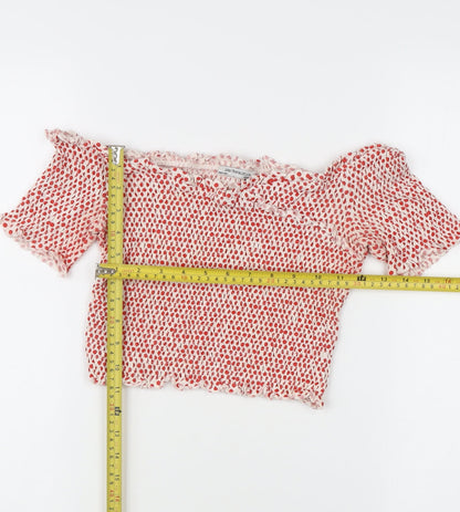 Zara Trafaluc Women’s Multicoloured Polka Dot Cropped Blouse S