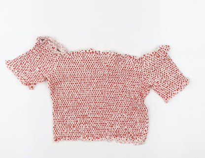 Zara Trafaluc Women’s Multicoloured Polka Dot Cropped Blouse S