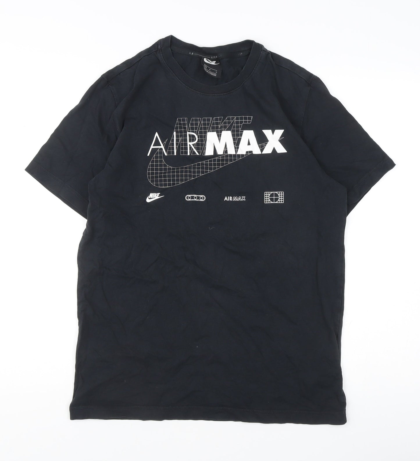 Nike Men's Black Air Max Graphic Print Cotton T-Shirt M Short Sleeve