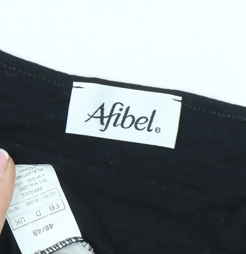 Womens UK Size 14 Afibel Multicoloured Basic T-Shirt