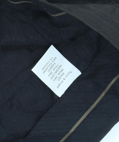 Matalan Men's Brown Pinstripe 38W 29L Straight Leg Suit Trousers