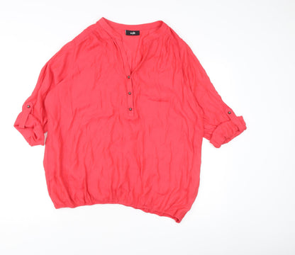 Womens UK Size L Wallis Red Tunic Blouse