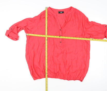 Womens UK Size L Wallis Red Tunic Blouse