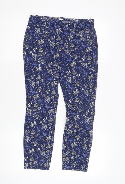 GAP Women's Blue Floral Ankle Skinny Trousers Size 6 Slim Fit
