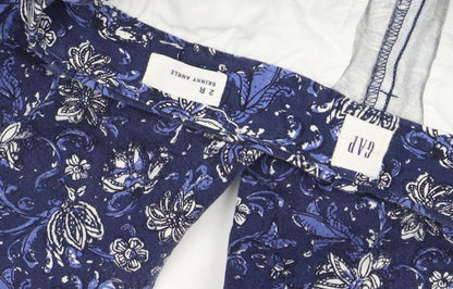 GAP Women's Blue Floral Ankle Skinny Trousers Size 6 Slim Fit