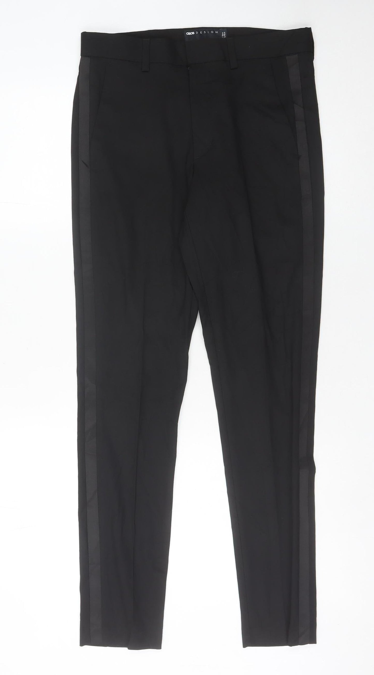 ASOS Men’s Black Slim Fit Formal Trousers 30x30 Straight Leg