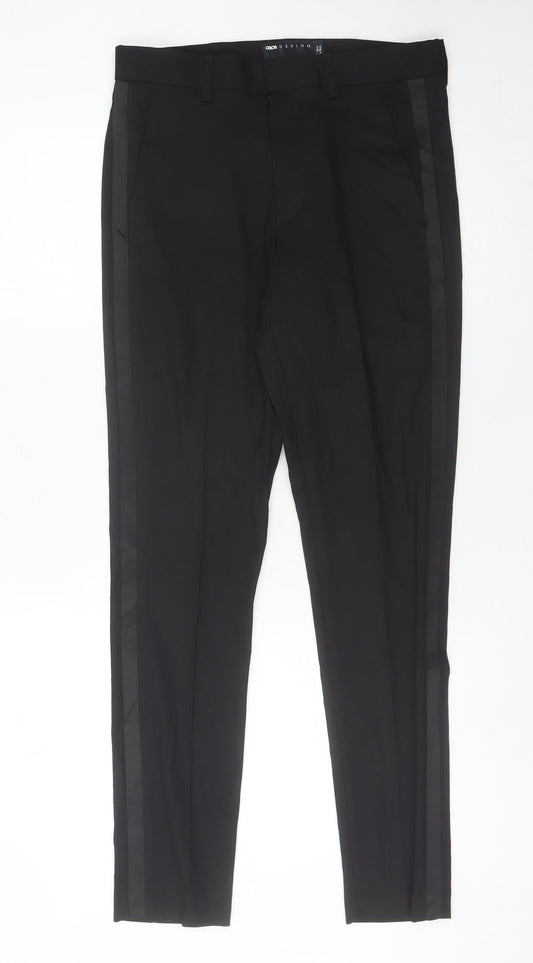 ASOS Men’s Black Slim Fit Formal Trousers 30x30 Straight Leg
