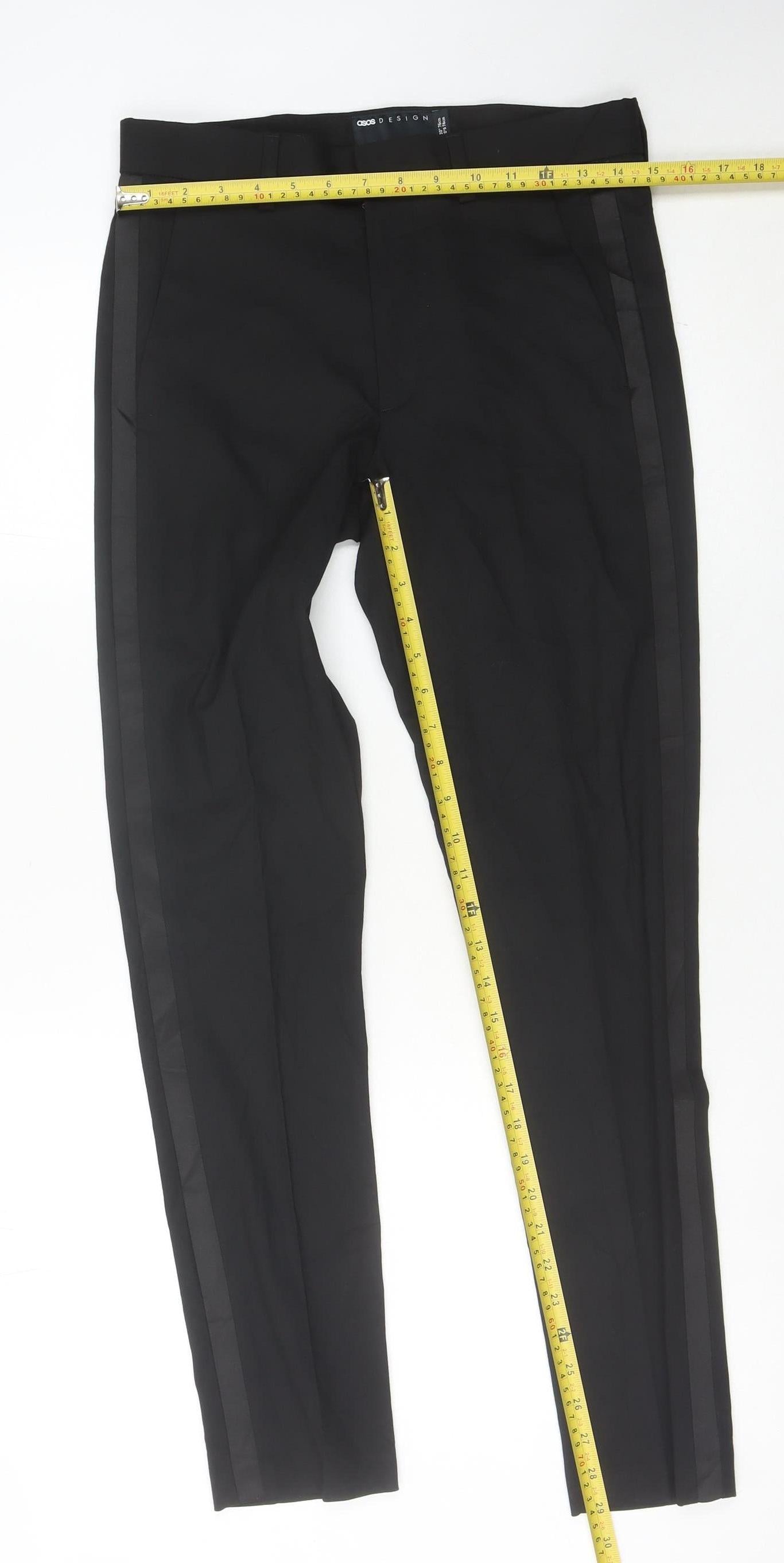 ASOS Men’s Black Slim Fit Formal Trousers 30x30 Straight Leg