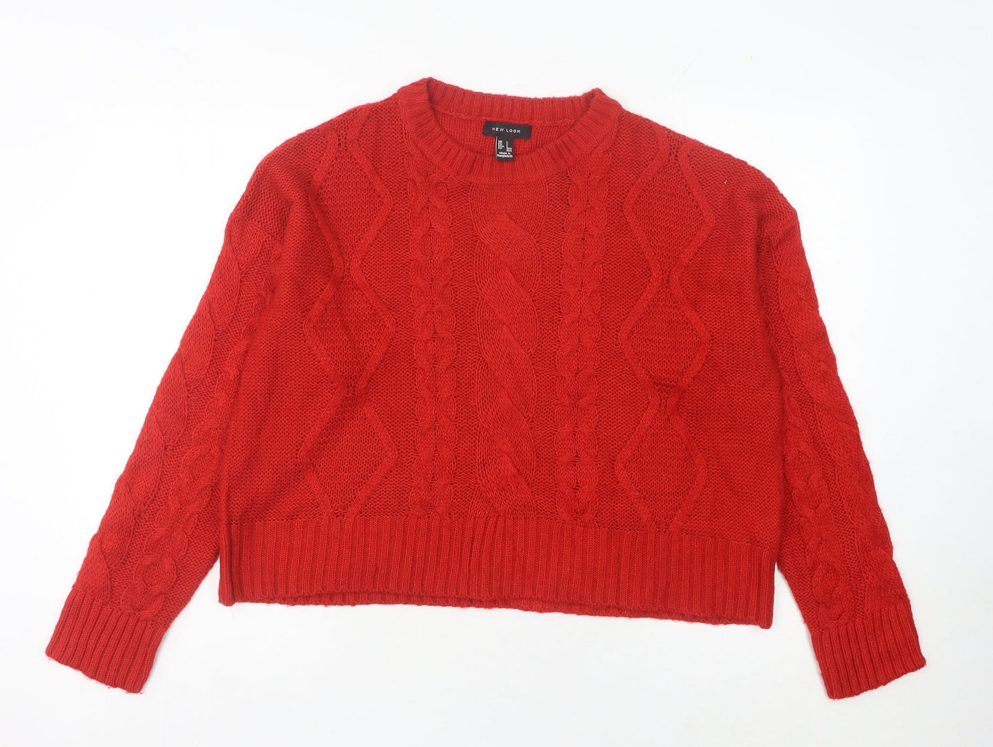 Womens UK Size L New Look Red Pullover Jumper