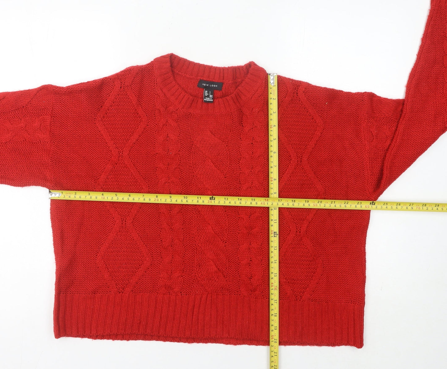 Womens UK Size L New Look Red Pullover Jumper