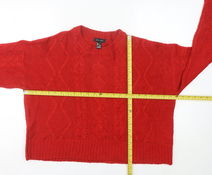 Womens UK Size L New Look Red Pullover Jumper