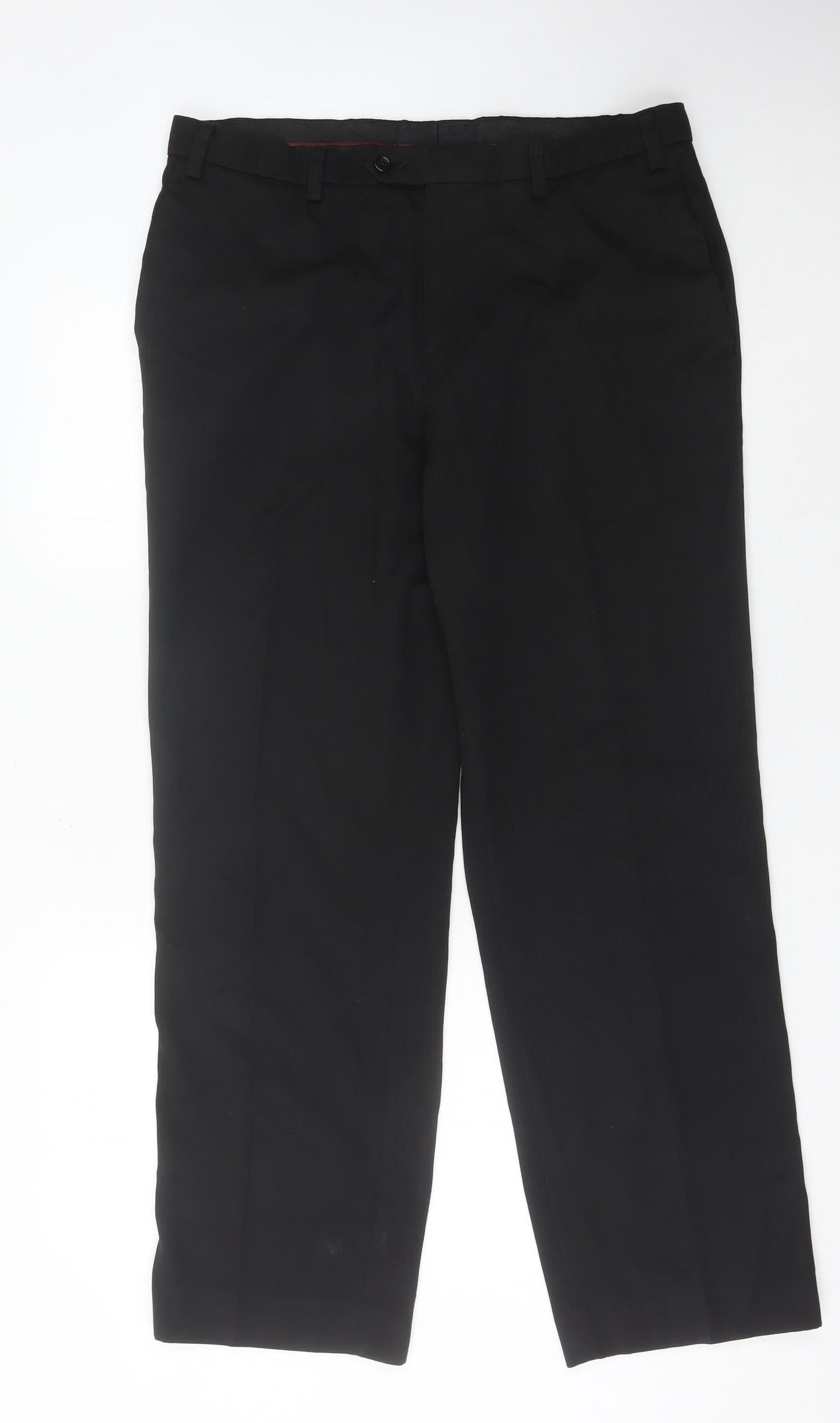 Next Men's Black Regular Fit Dress Trousers - 36R Waist, Formal Wear