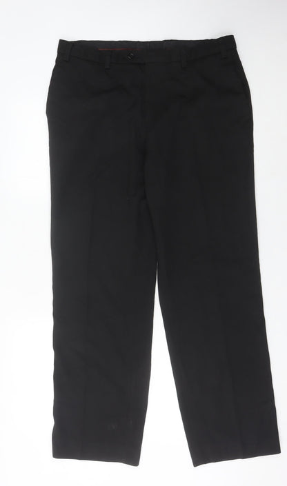 Next Men's Black Regular Fit Dress Trousers - 36R Waist, Formal Wear