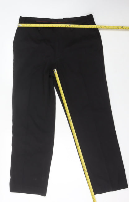 Next Men's Black Regular Fit Dress Trousers - 36R Waist, Formal Wear