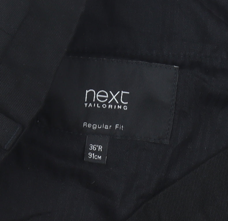 Next Men's Black Regular Fit Dress Trousers - 36R Waist, Formal Wear