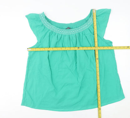 Womens UK Size 6 Marks and Spencer Green Basic Blouse