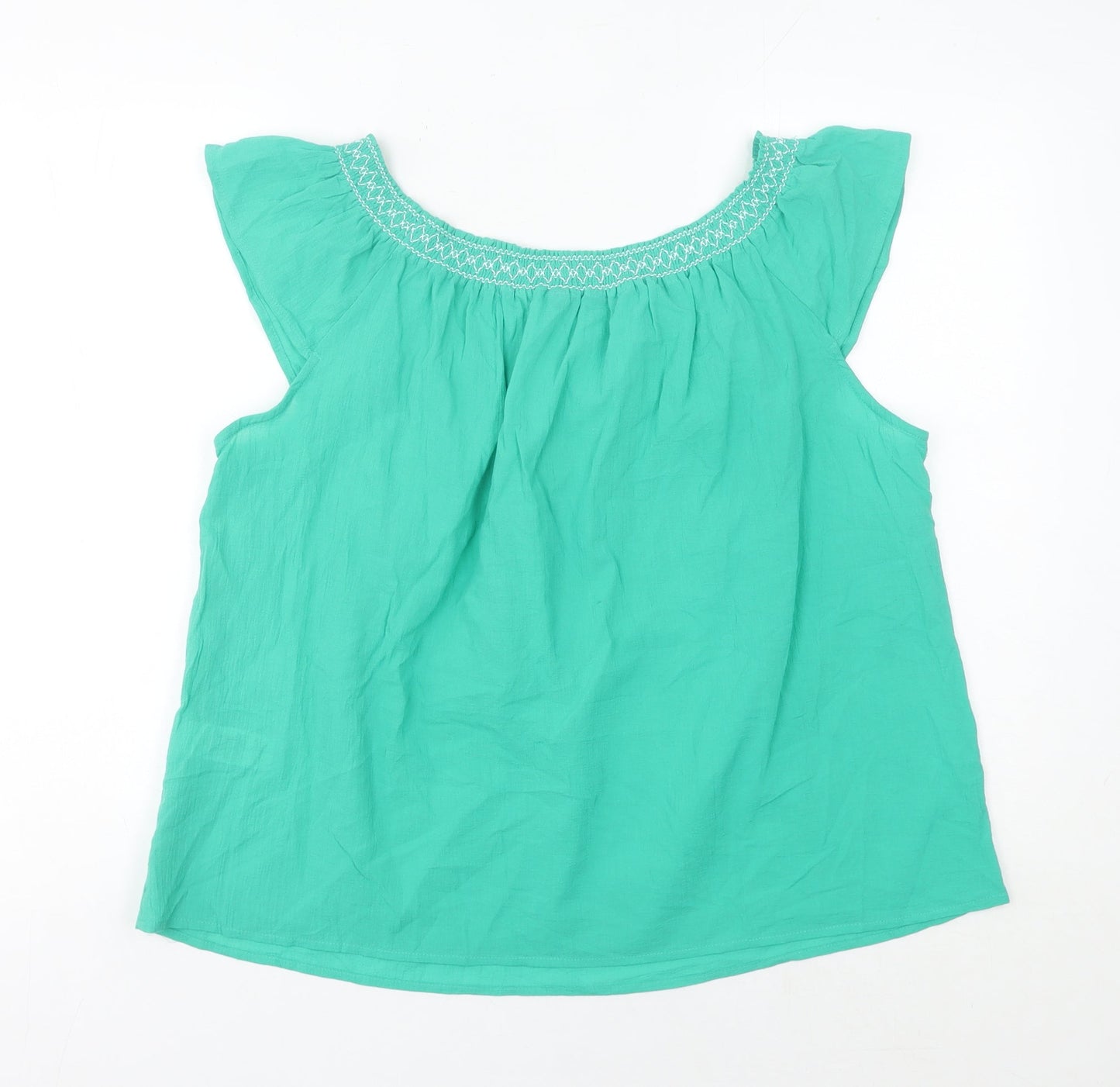 Womens UK Size 6 Marks and Spencer Green Basic Blouse