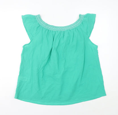 Womens UK Size 6 Marks and Spencer Green Basic Blouse