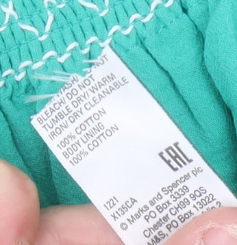 Womens UK Size 6 Marks and Spencer Green Basic Blouse