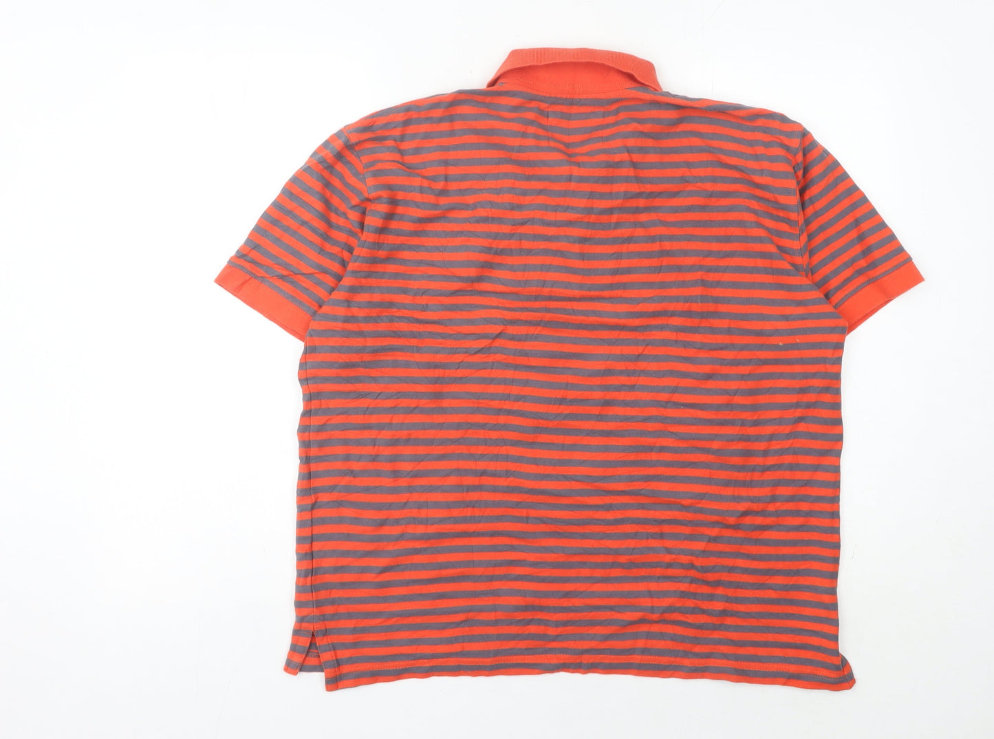 Samuel Windsor Men’s Orange Striped Polo Shirt L Cotton Casual