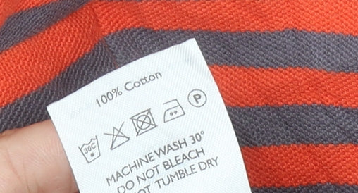 Samuel Windsor Men’s Orange Striped Polo Shirt L Cotton Casual