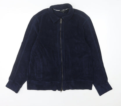 Ted Baker Men's Blue M Full Zip Collared Fleece Sweatshirt