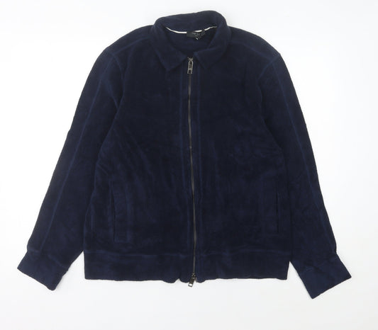 Ted Baker Men's Blue M Full Zip Collared Fleece Sweatshirt