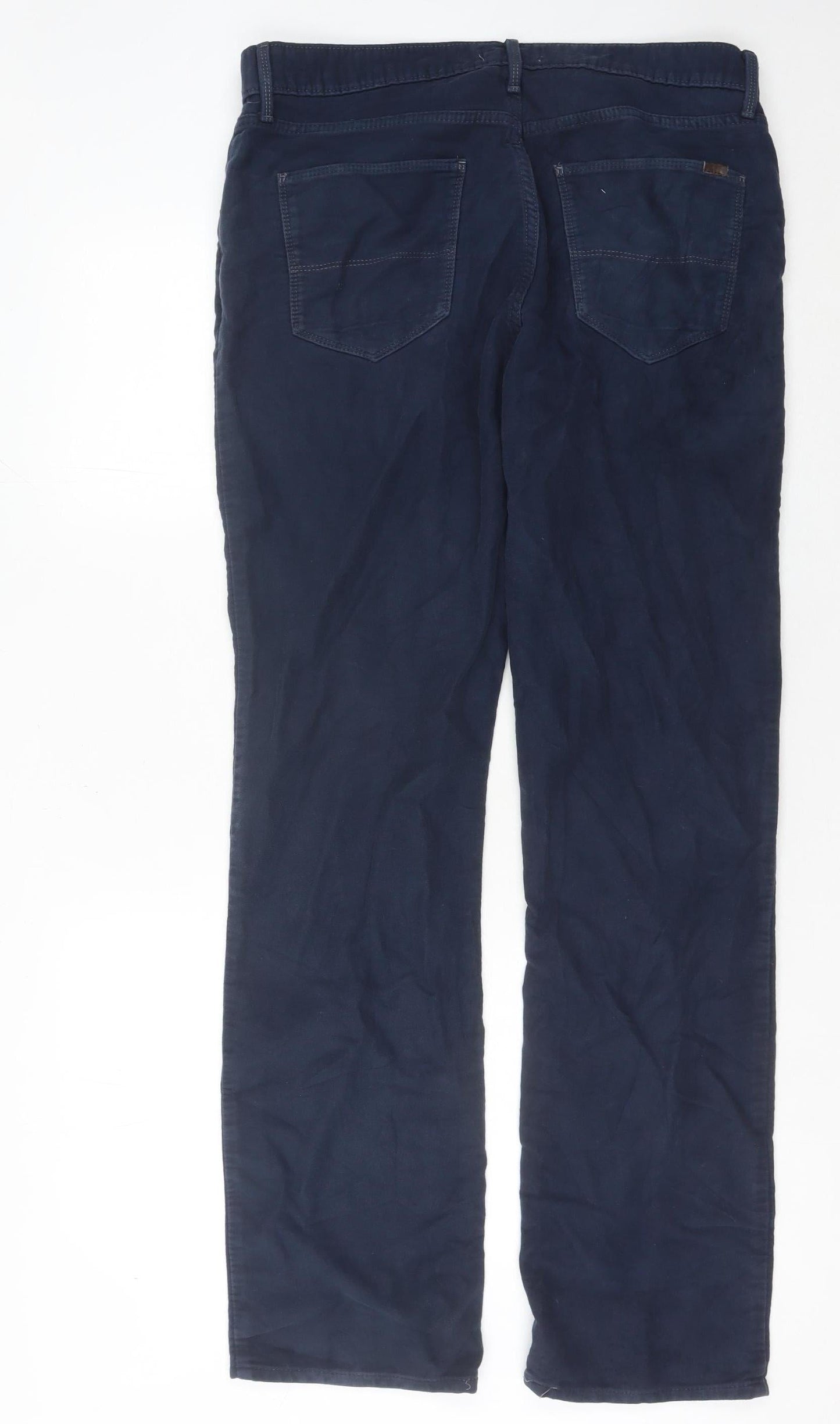 Marks and Spencer Men's Blue 34L Chino Trousers Cotton Casual