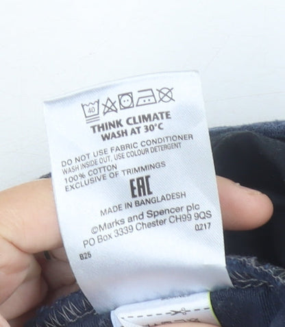 Marks and Spencer Men's Blue 34L Chino Trousers Cotton Casual