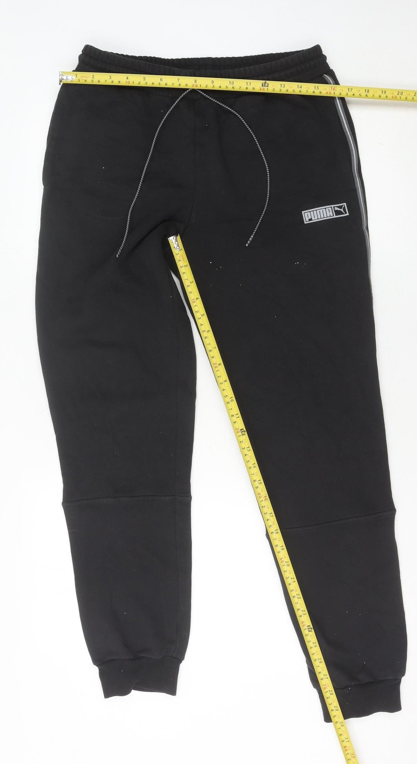 Puma Men’s Black Jogger Trousers M Regular Fit Fleece Autumn Winter
