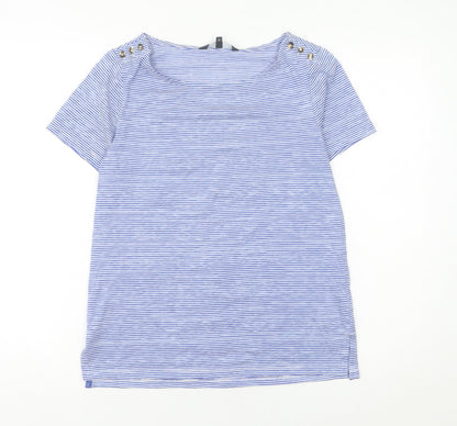 Jasper Conran Women’s Blue Striped Boat Neck T-Shirt Size 10