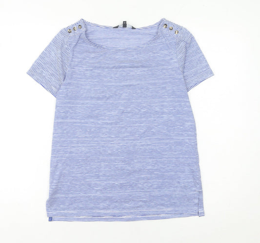 Jasper Conran Women’s Blue Striped Boat Neck T-Shirt Size 10