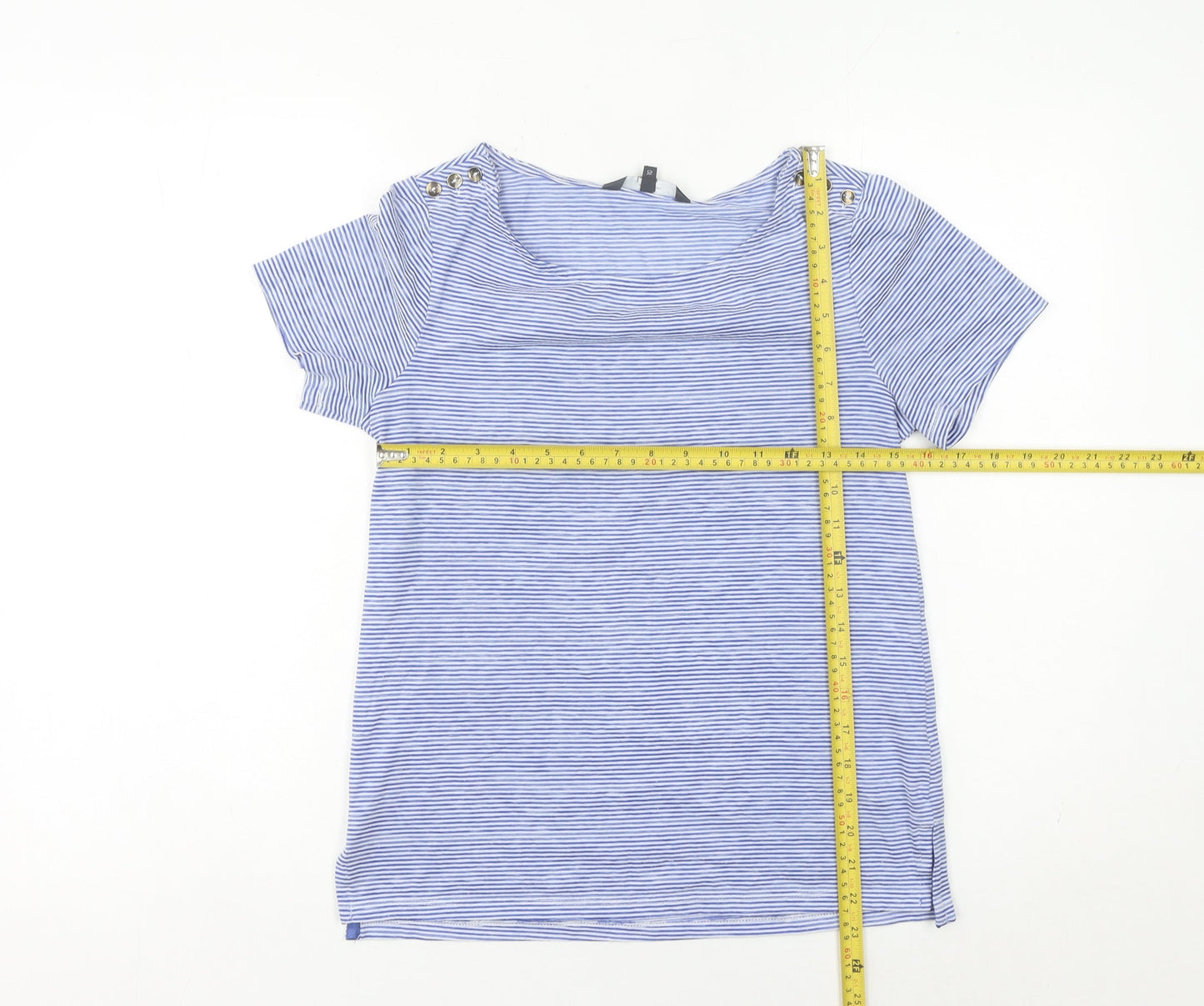 Jasper Conran Women’s Blue Striped Boat Neck T-Shirt Size 10