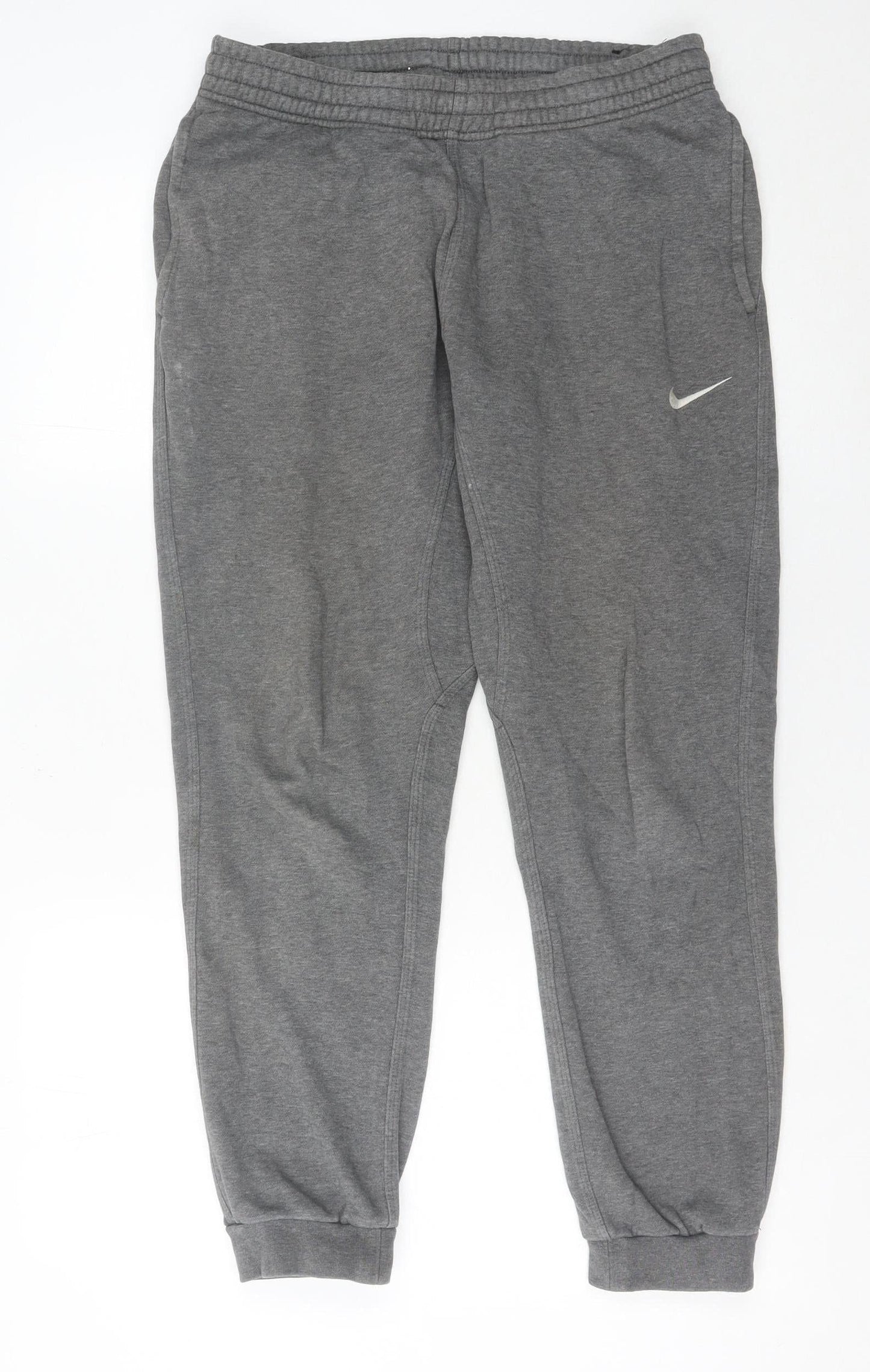 Nike Men's Grey M Jogger Trousers Cotton Blend Elastic Waist