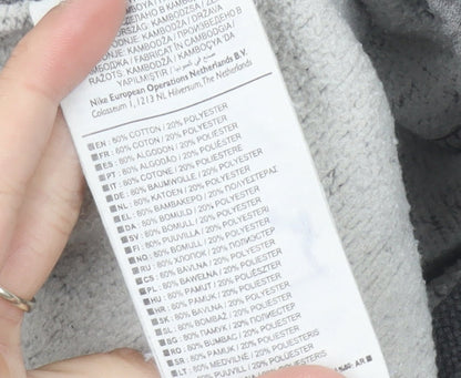 Nike Men's Grey M Jogger Trousers Cotton Blend Elastic Waist