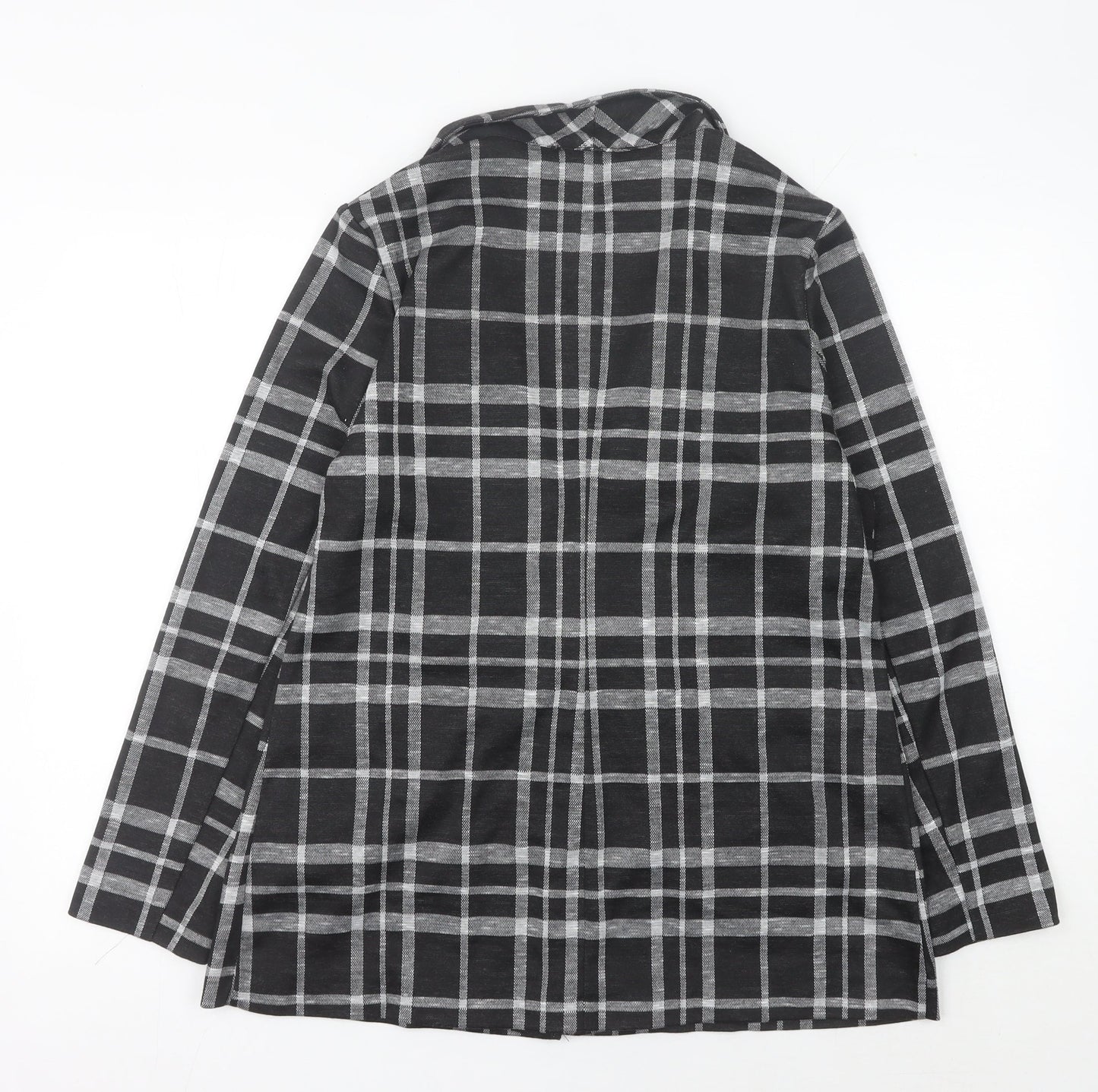 Primark Women's Black Check Blazer UK 14 Regular Fit Single-Breasted