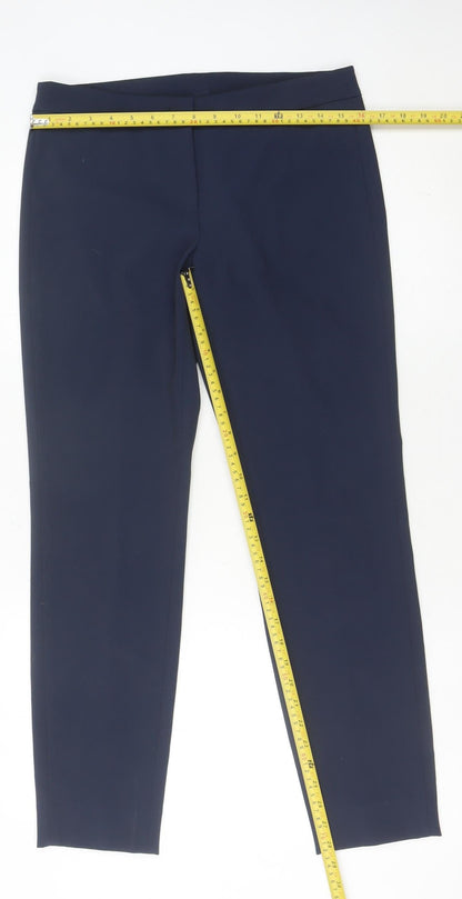 DKNY Women’s Blue Slim Fit Straight Leg Trousers Size 10