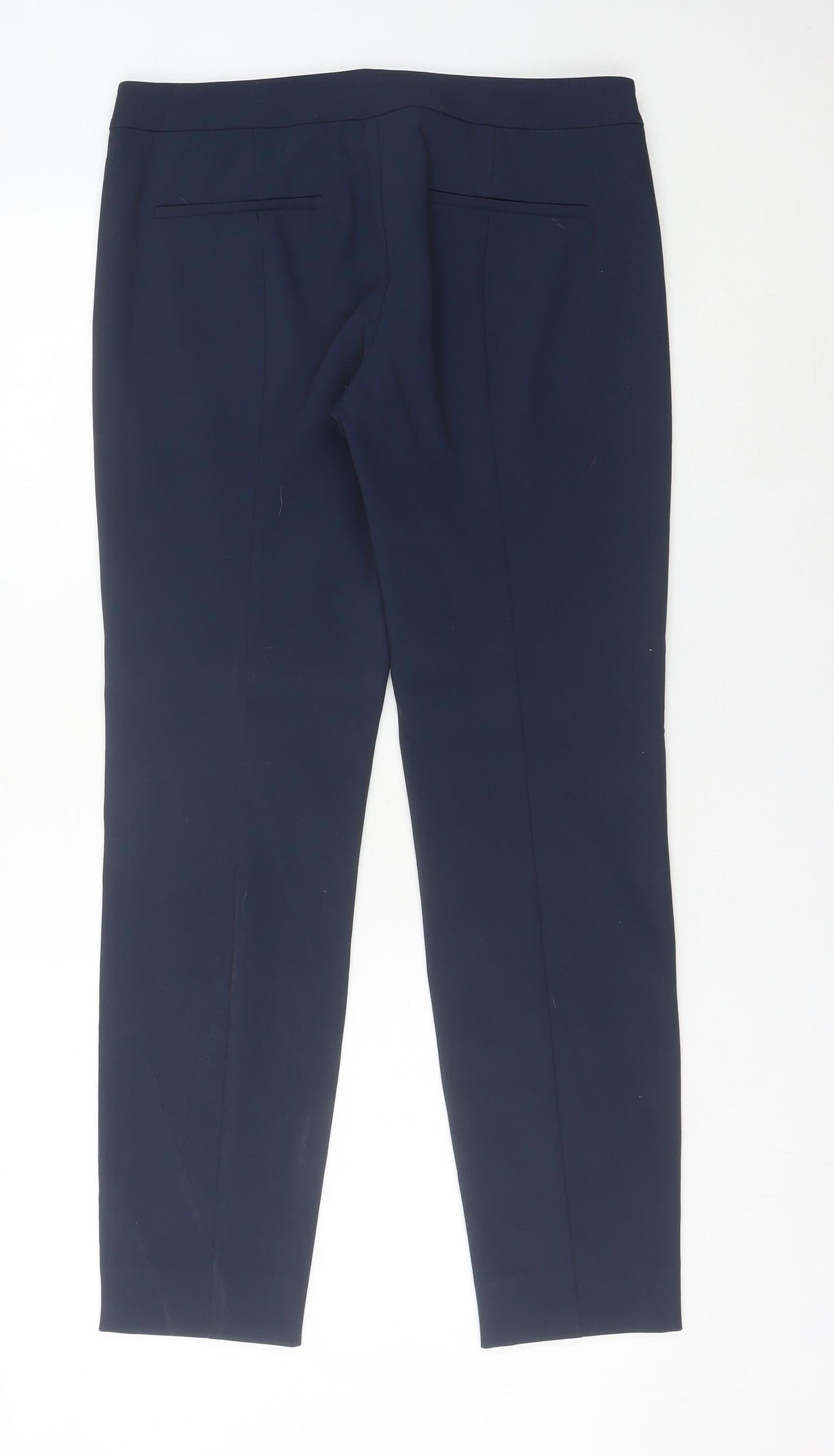 DKNY Women’s Blue Slim Fit Straight Leg Trousers Size 10