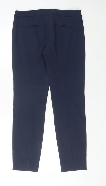 DKNY Women’s Blue Slim Fit Straight Leg Trousers Size 10